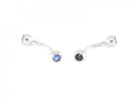 2-pack böjd piercingbarbell