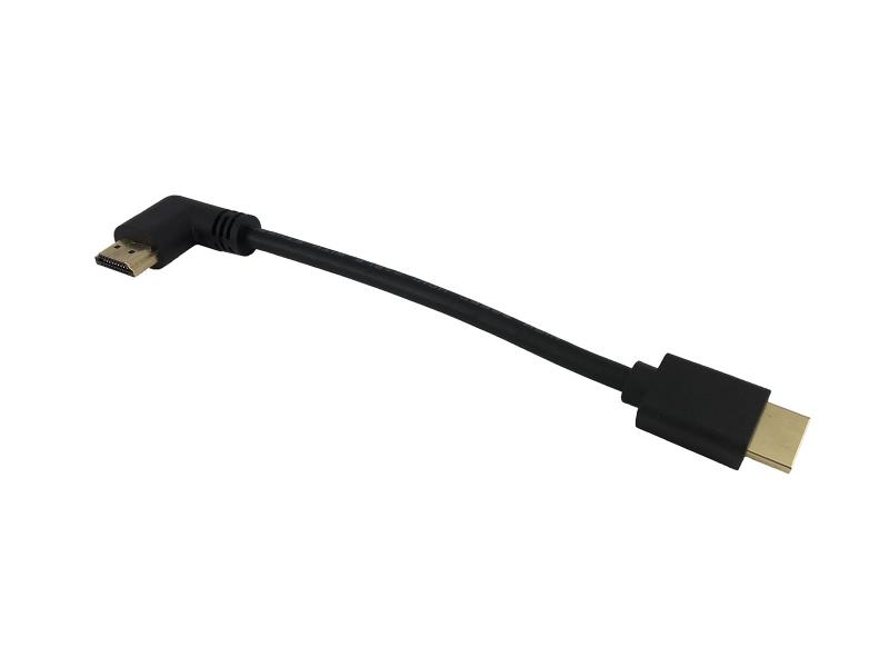 HDMI-kabel 19-pol 4k hane - hane 15cm - vinklad vänster