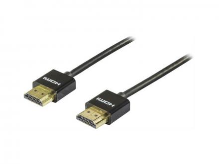 HDMI-kabel extra tunn, hane - hane, 1m svart