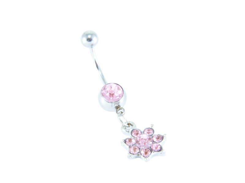 Navelpiercing Ljusrosa blomma