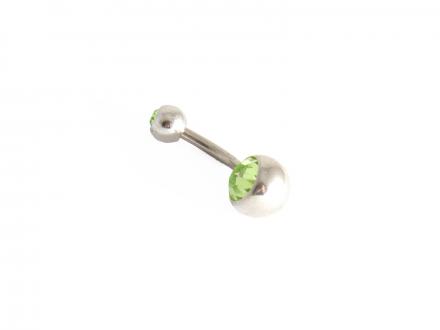 Navelpiercing med grön sten