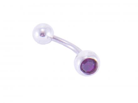 Navelpiercing med lila sten - liten