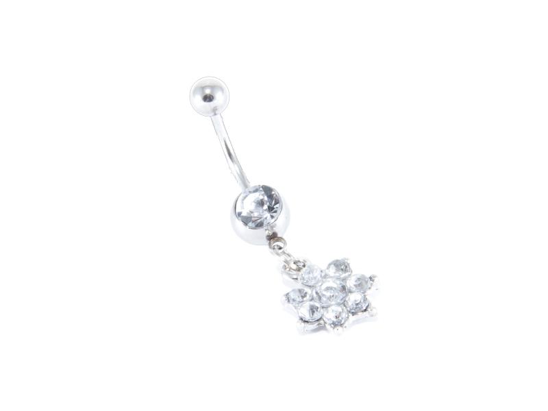 Navelpiercing Vit blomma
