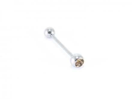Tungpiercing med brandgul sten