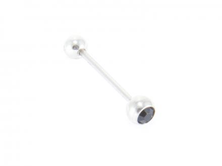 Tungpiercing med svart sten
