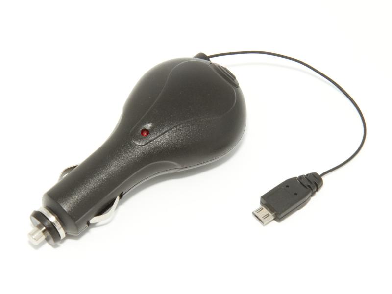 12V laddkabel för bilen med sladdvinda, MicroUSB