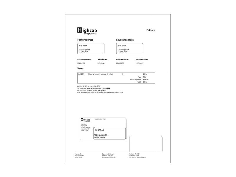 A4 skrivar-papper med peel off etikett 100-pack