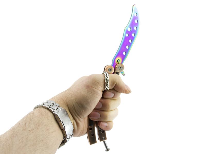 Butterfly Karambit Trainer (rainbow) - 24 cm