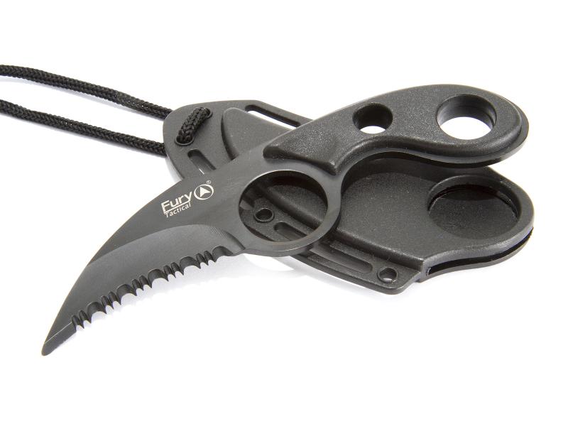 Fury Tactical Neck Knife Serrated Karambit