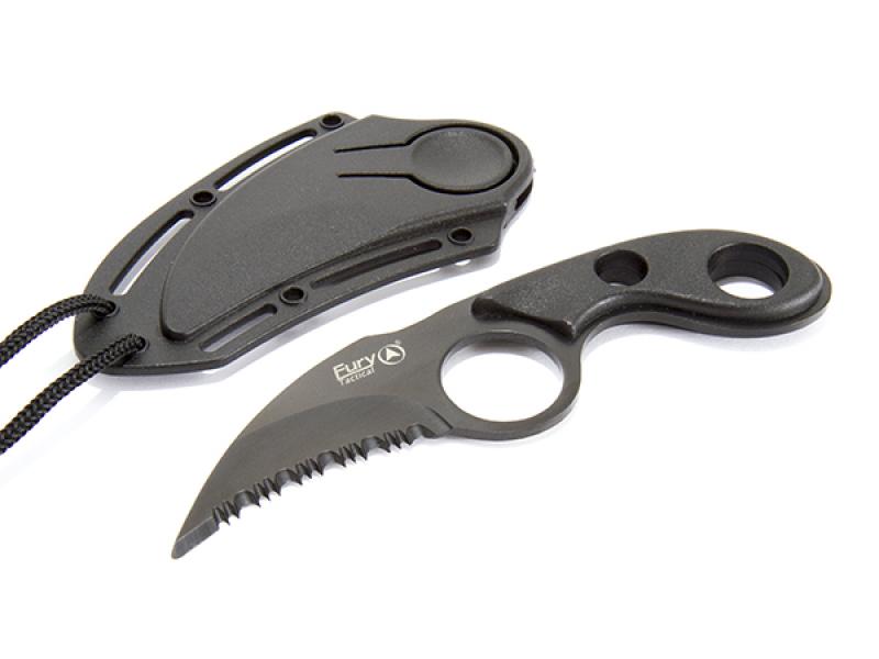 Fury Tactical Neck Knife Serrated Karambit