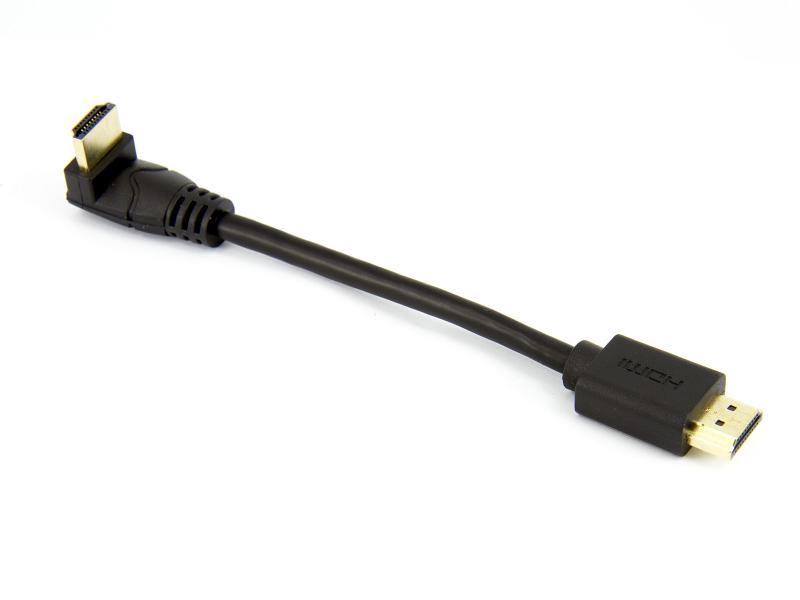 HDMI-kabel 19-pol 4k hane - hane 15cm - vinklad nedåt