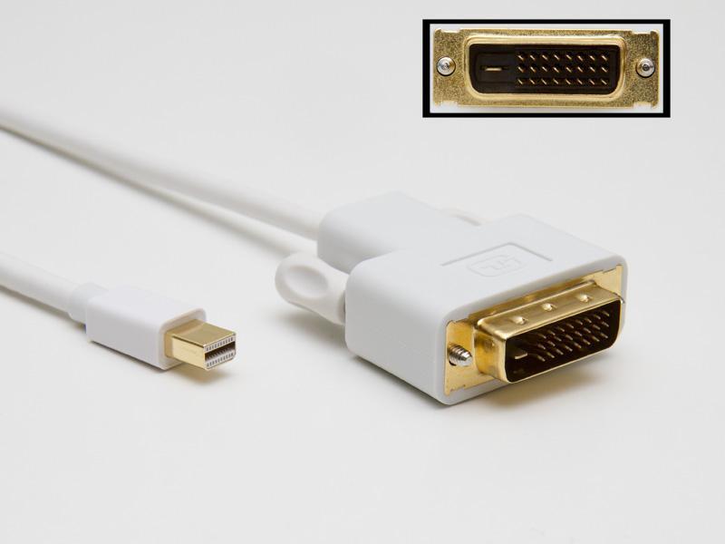 Monitorkabel Mini DisplayPort till DVI 1m för Apple MacBook mfl