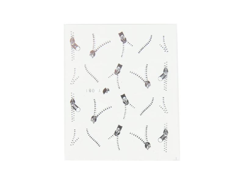 Nagelstickers - Dragkedja, Silver