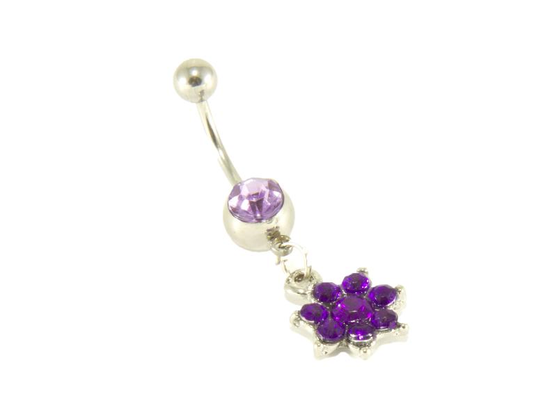 Navelpiercing Lila blomma