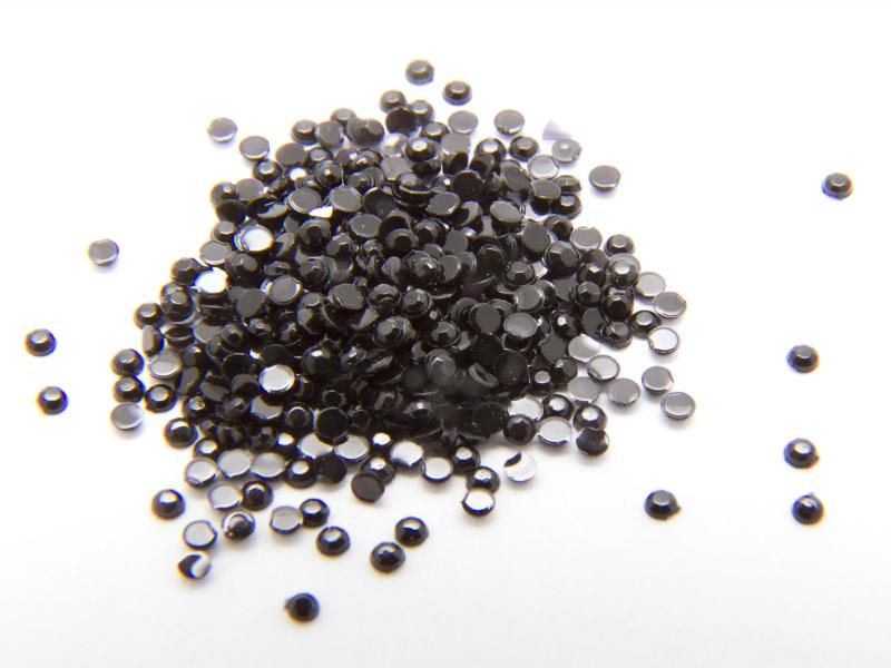 Rhinestones, nageldekorationer - 1,5mm - Svart