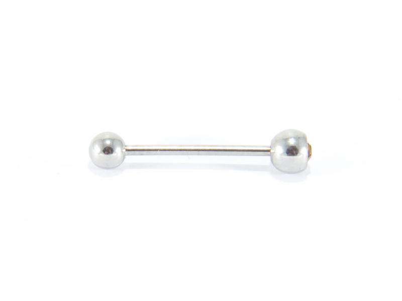 Tungpiercing med brandgul sten