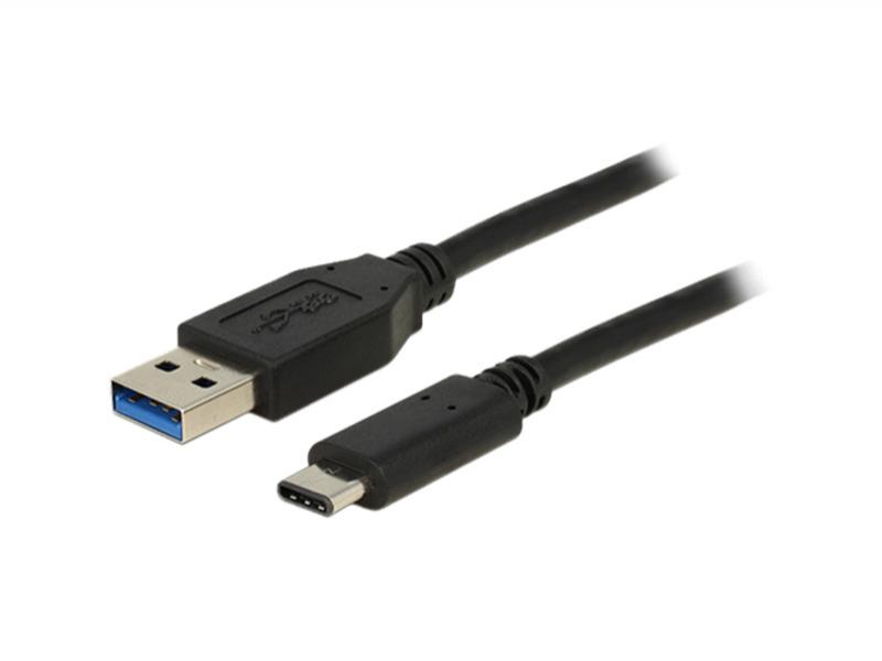 USB-A-kabel till USBC, 50 cm (svart)